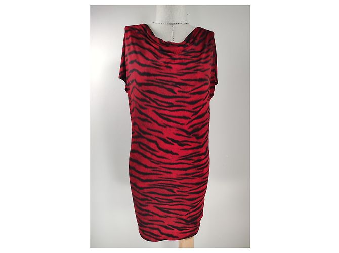 Michael Kors Kleid Zebra Muster Rot Schwarz - Ansicht 2