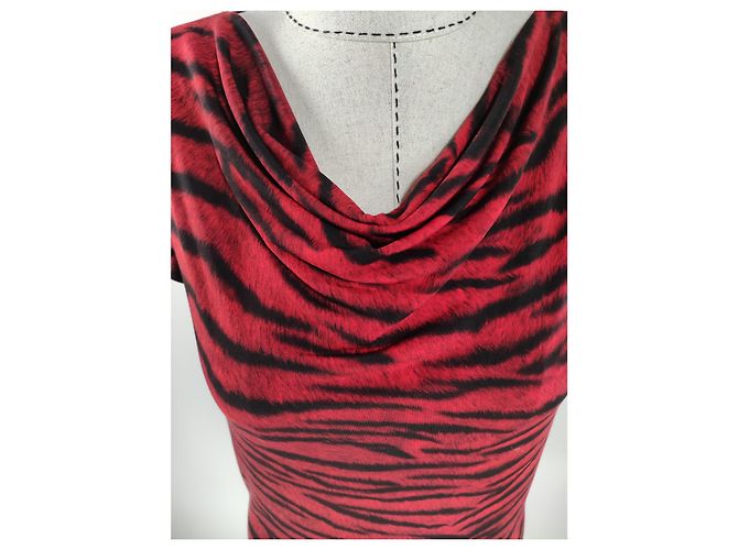 Michael Kors Kleid Zebra Muster Rot Schwarz - Ansicht 3