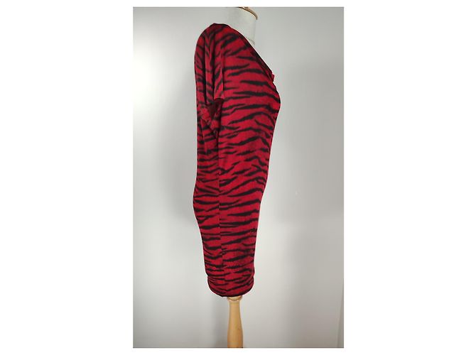 Michael Kors Kleid Zebra Muster Rot Schwarz - Ansicht 4