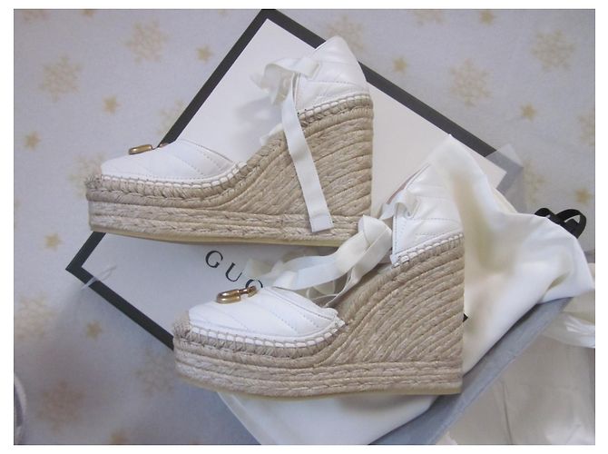 Gucci Espadrillas con plateau Marmont in pelle - vista 2
