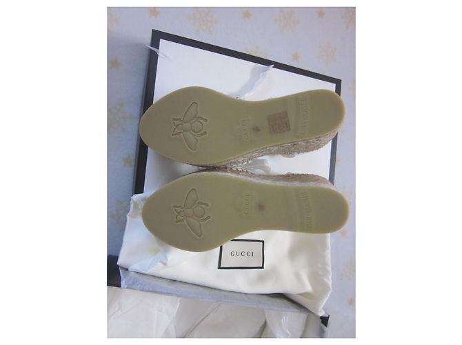 Gucci Espadrillas con plateau Marmont in pelle - vista 4