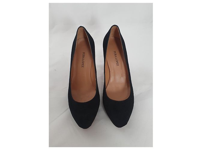 Pura Lopez Pumps aus schwarzem Wildleder 37 - Ansicht 3