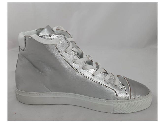 Just Cavalli Sneaker Silber Weiß Leder 44 - Ansicht 3