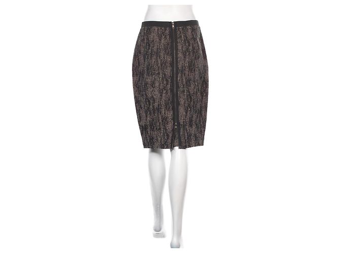 Falda midi Hobbs negro beige - vista 2