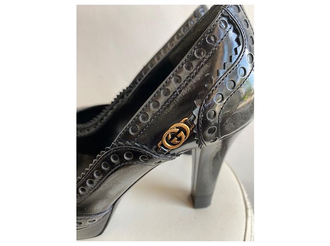 Gucci Pumps aus schwarzem Leder 10,5cm Absatz - Ansicht 3