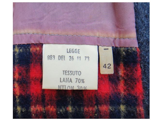 Autre Marque Cappotto blu in lana e nylon con cappuccio staccabile taglia 38 - vista 4