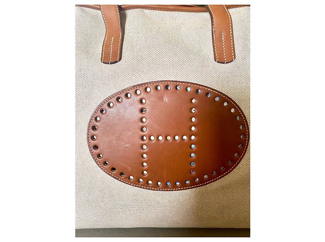Borsa da viaggio Hermès Evelyne in tela di cotone Multicolore - vista 3
