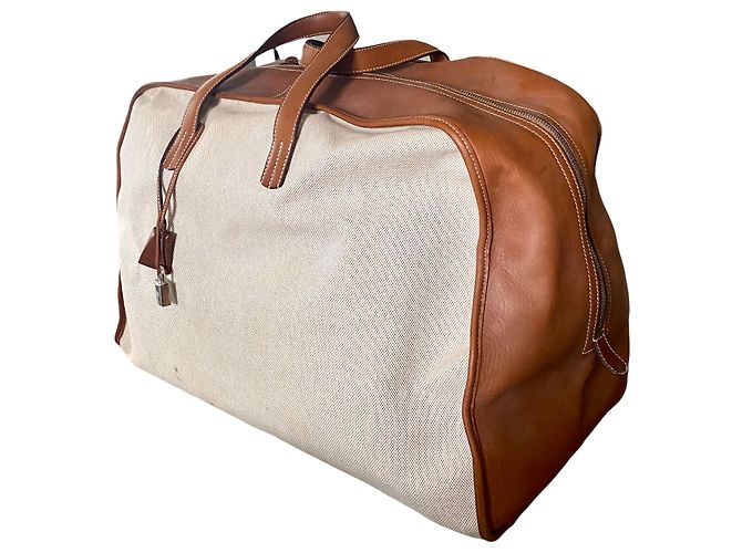 Borsa da viaggio Hermès Evelyne in tela di cotone Multicolore - vista 5