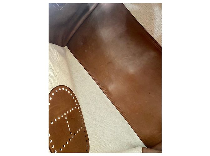 Borsa da viaggio Hermès Evelyne in tela di cotone Multicolore - vista 8