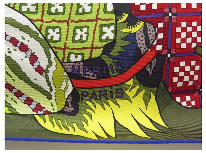 Hermès NEW HERMES SCIARPA FIORI INDIANI ALINE HONORE CARRE SCIARPA SETA SETA Verde - vista 5