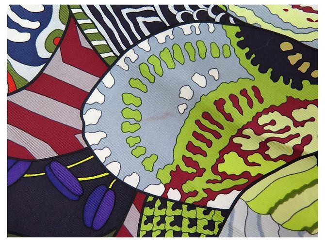 Hermès NEW HERMES SCIARPA FIORI INDIANI ALINE HONORE CARRE SCIARPA SETA SETA Verde - vista 7