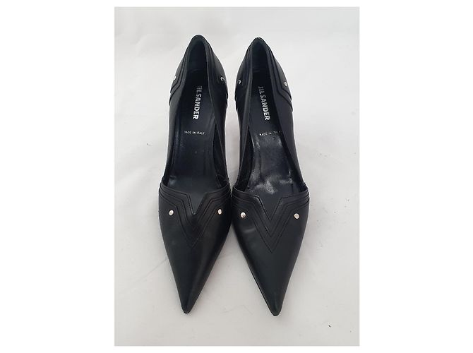 Jil Sander Leder Pumps Schwarz Größe 39.5 - Ansicht 2