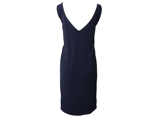Vestido sin mangas con cinturón en acetato azul marino de Red Valentino - vista 3