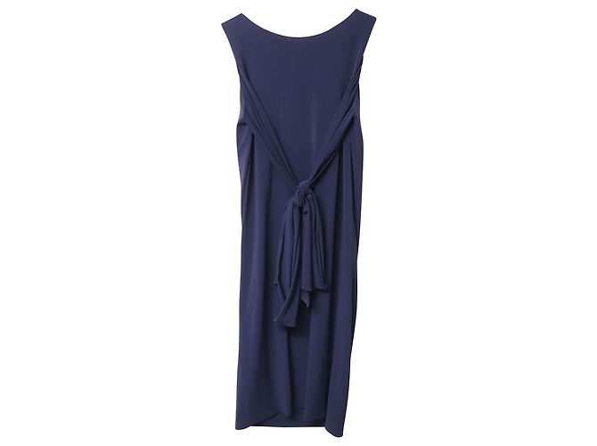 Vestido sin mangas con cinturón en acetato azul marino de Red Valentino - vista 4