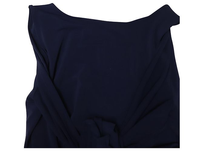 Vestido sin mangas con cinturón en acetato azul marino de Red Valentino - vista 6