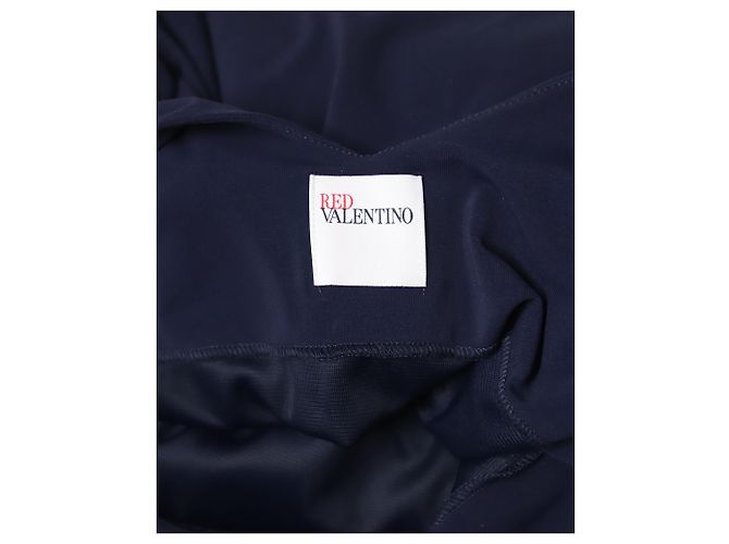 Vestido sin mangas con cinturón en acetato azul marino de Red Valentino - vista 7