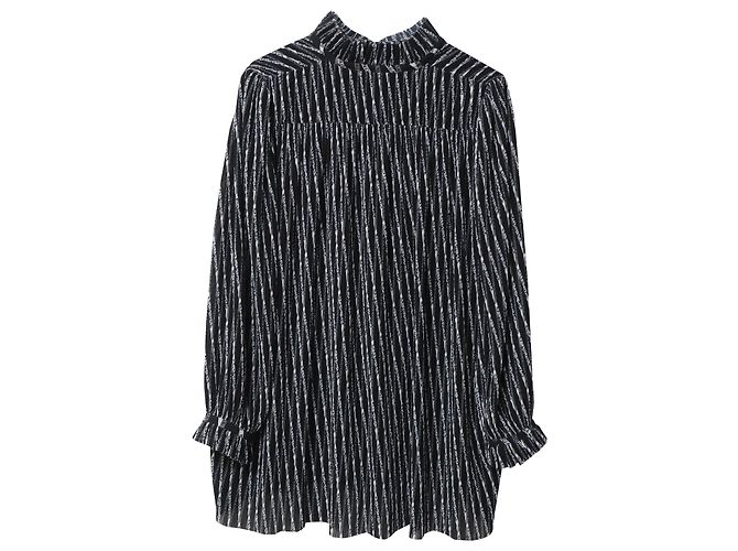 Balenciaga Electric Plissee-Bluse mit Logo-Print aus mehrfarbigem Polyester - Ansicht 4