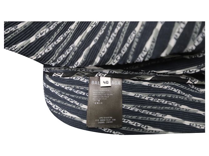 Balenciaga Electric Plissee-Bluse mit Logo-Print aus mehrfarbigem Polyester - Ansicht 8