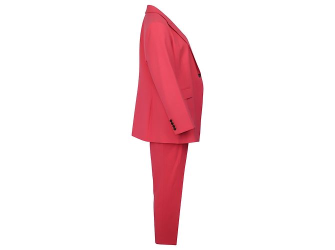 Conjunto blazer Theory Etiennette e calça Treeca em lã rosa - vista 2