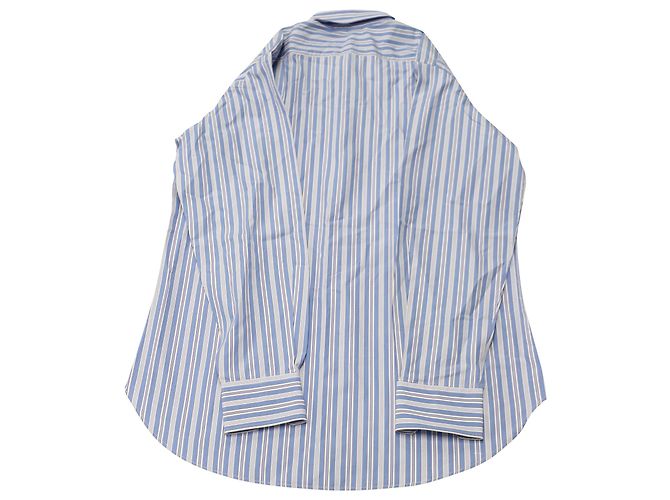 Etro Gestreiftes Button-Down-Hemd aus blauer Baumwolle - Ansicht 2