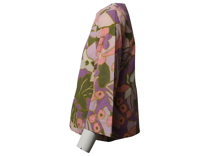 Zimmermann Camicetta a fiori Zimmerman in lino multicolore Stampa python - vista 2
