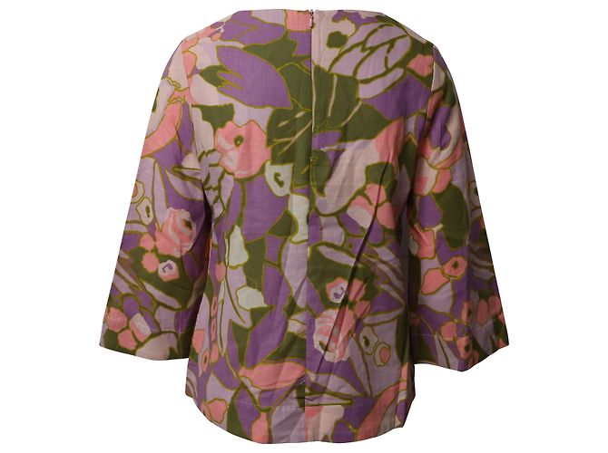 Zimmermann Camicetta a fiori Zimmerman in lino multicolore Stampa python - vista 3