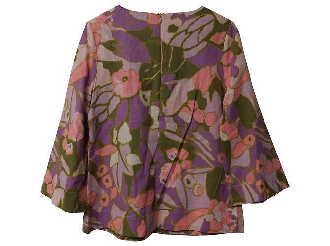 Zimmermann Camicetta a fiori Zimmerman in lino multicolore Stampa python - vista 5