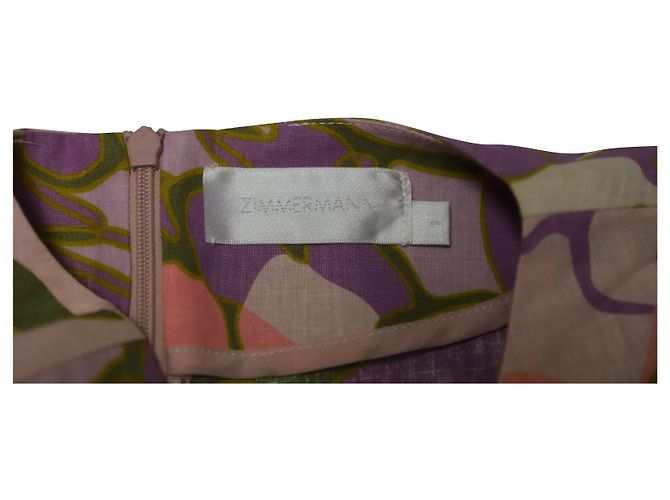 Zimmermann Camicetta a fiori Zimmerman in lino multicolore Stampa python - vista 7