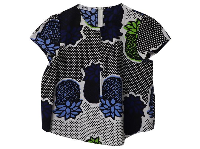 Top Moschino Stampa Ananas in Cotone Multicolor Stampa python - vista 4