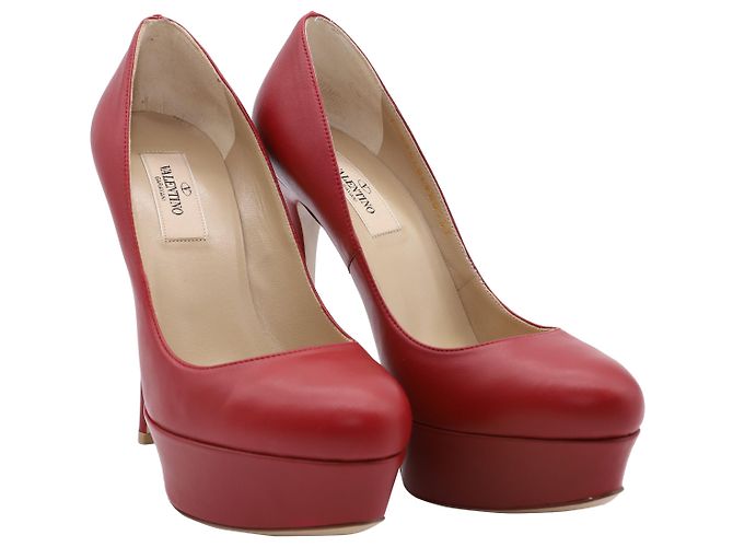 Decolleté Valentino Rosso Platform in Pelle Rossa - vista 2