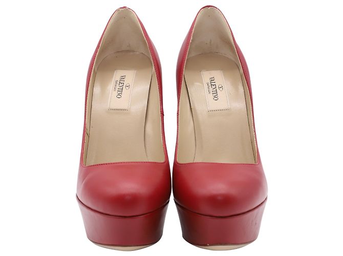 Decolleté Valentino Rosso Platform in Pelle Rossa - vista 4