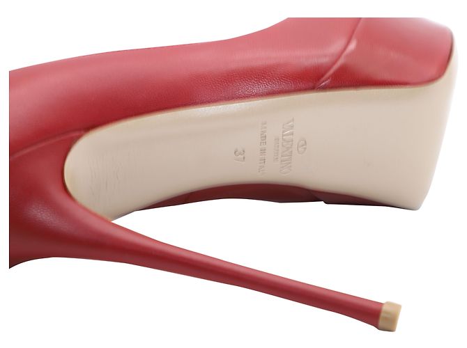 Decolleté Valentino Rosso Platform in Pelle Rossa - vista 5