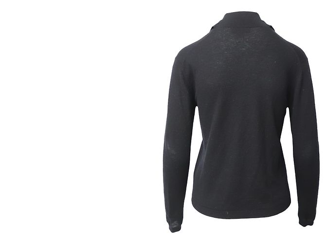 Burberry-Pullover mit angenähtem Schal aus schwarzem Kaschmir - Ansicht 2