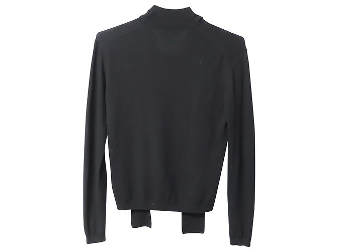 Burberry-Pullover mit angenähtem Schal aus schwarzem Kaschmir - Ansicht 5