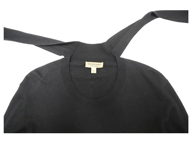Burberry-Pullover mit angenähtem Schal aus schwarzem Kaschmir - Ansicht 6