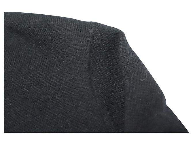 Burberry-Pullover mit angenähtem Schal aus schwarzem Kaschmir - Ansicht 8