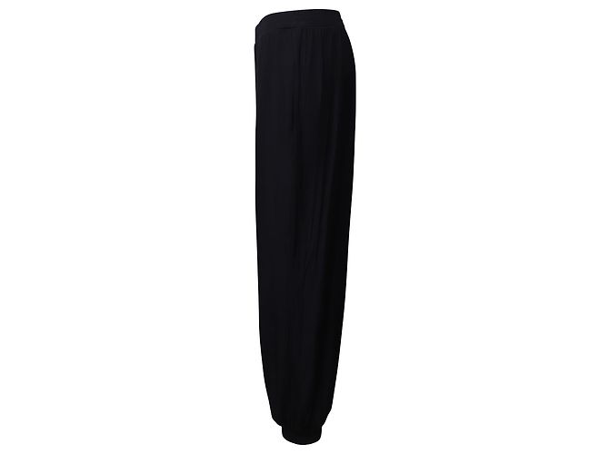 Lanvin Hose mit elastischem Bund aus marineblauem Polyester - Ansicht 2
