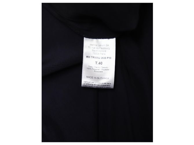 Lanvin Hose mit elastischem Bund aus marineblauem Polyester - Ansicht 7