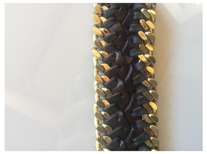 Autre Marque Bracciale in pelle marrone scuro - vista 2