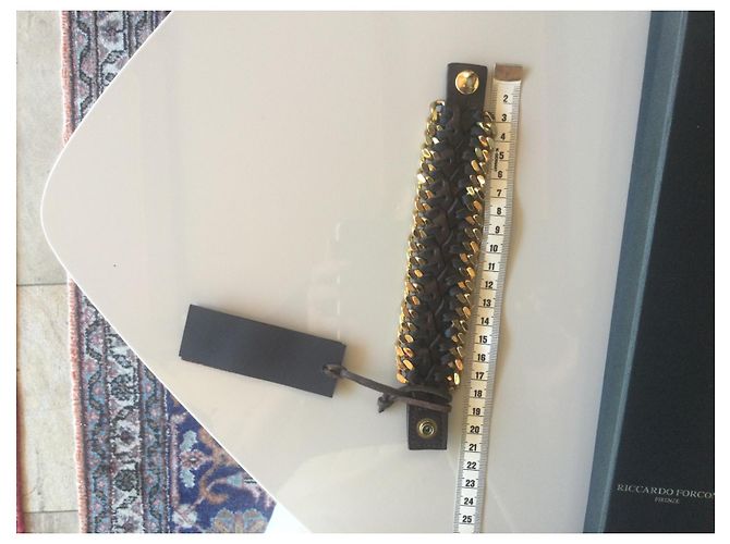 Autre Marque Bracciale in pelle marrone scuro - vista 3