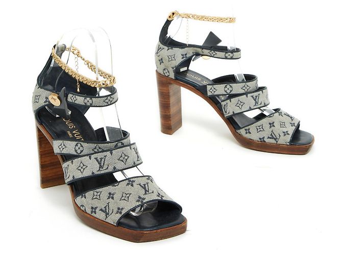 Louis Vuitton CATENA PER CAVIGLIA MONOGRAM BLU EU38 - vista 3