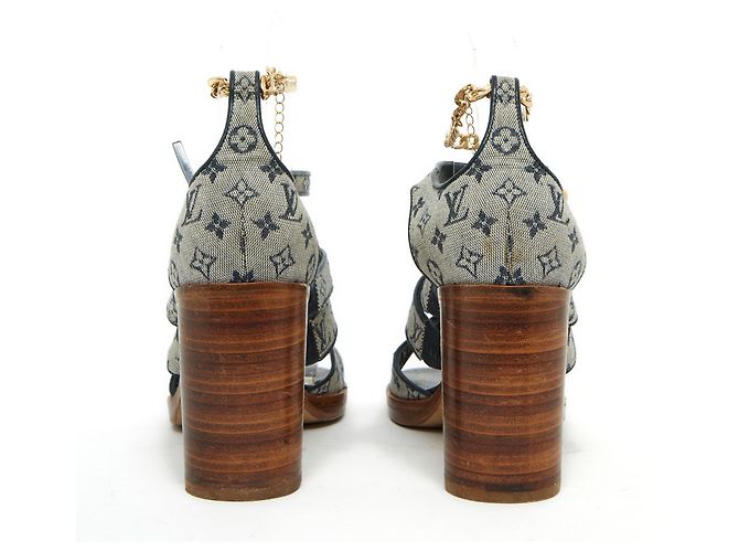 Louis Vuitton CATENA PER CAVIGLIA MONOGRAM BLU EU38 - vista 4
