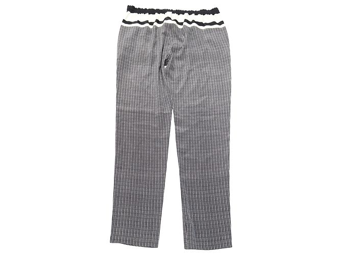 Vince Checked Drawstring Pants in Black Silk - view 2