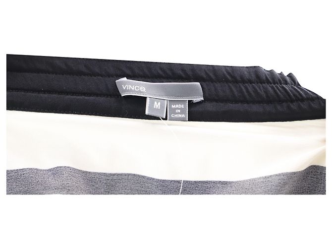 Vince Checked Drawstring Pants in Black Silk - view 3