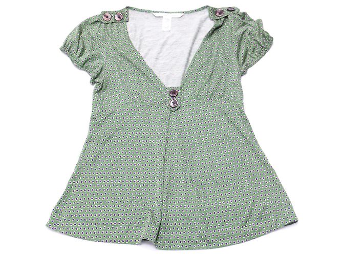 Diane Von Furstenberg Dot Print Bluse aus grüner Seide - Ansicht 3