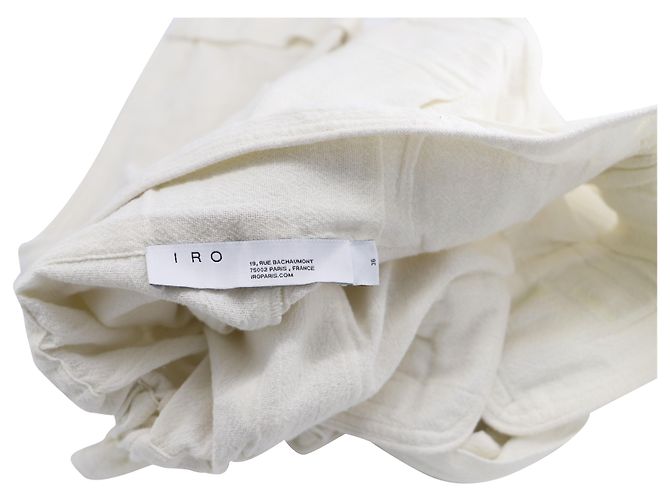 Calça IRO cintura alta em algodão branco - vista 3