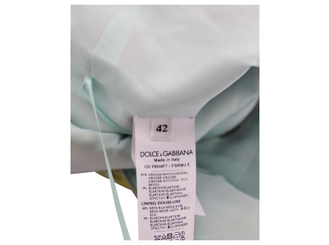 Dolce & Gabbana Midikleid mit Blumenmuster aus hellblauer Viskose - Ansicht 5