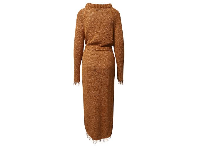 Nanushka Kaize Strickkleid aus orangefarbenem Polyester - Ansicht 3