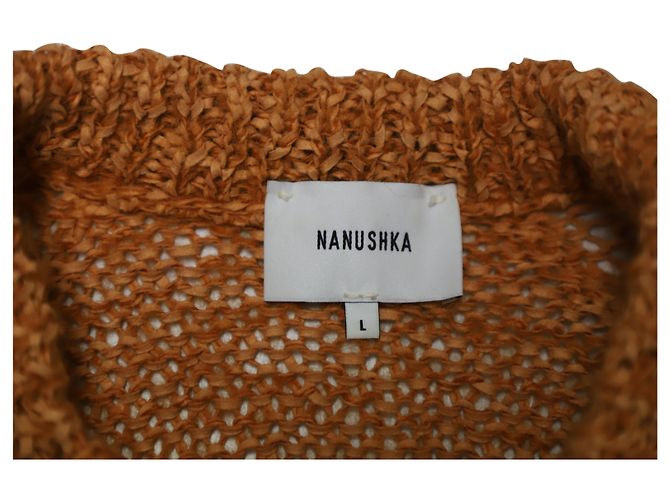 Nanushka Kaize Strickkleid aus orangefarbenem Polyester - Ansicht 7
