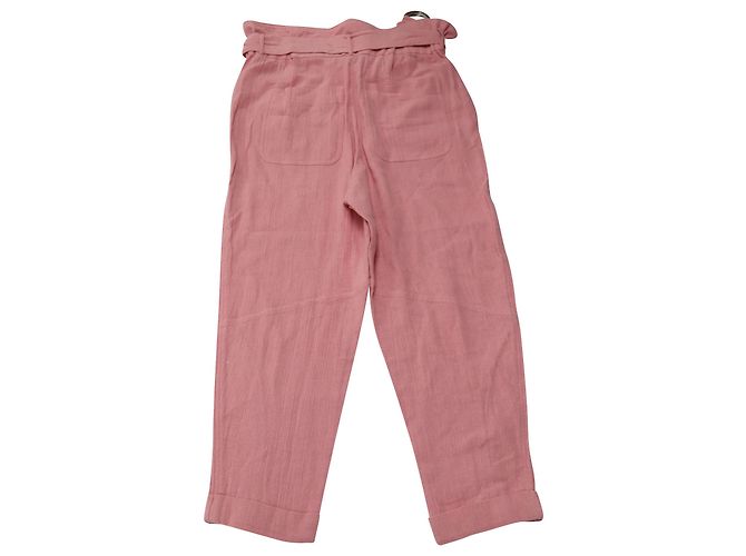 Calça IRO cintura alta em algodão rosa - vista 2